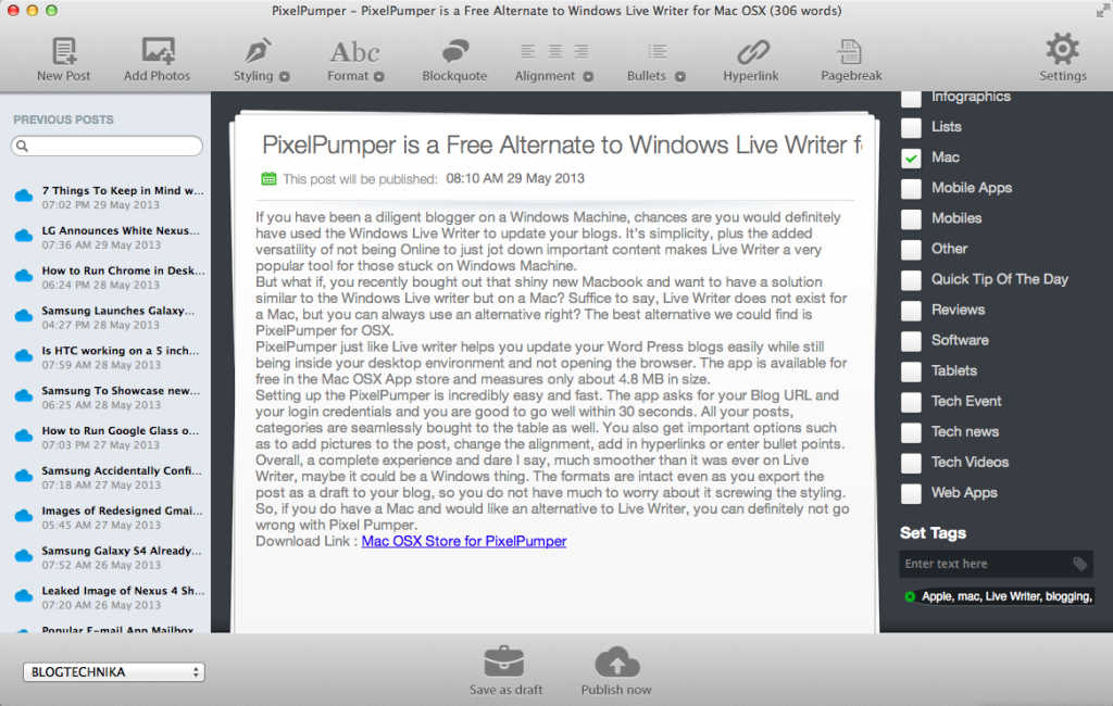 Free window live writer alternative for mac